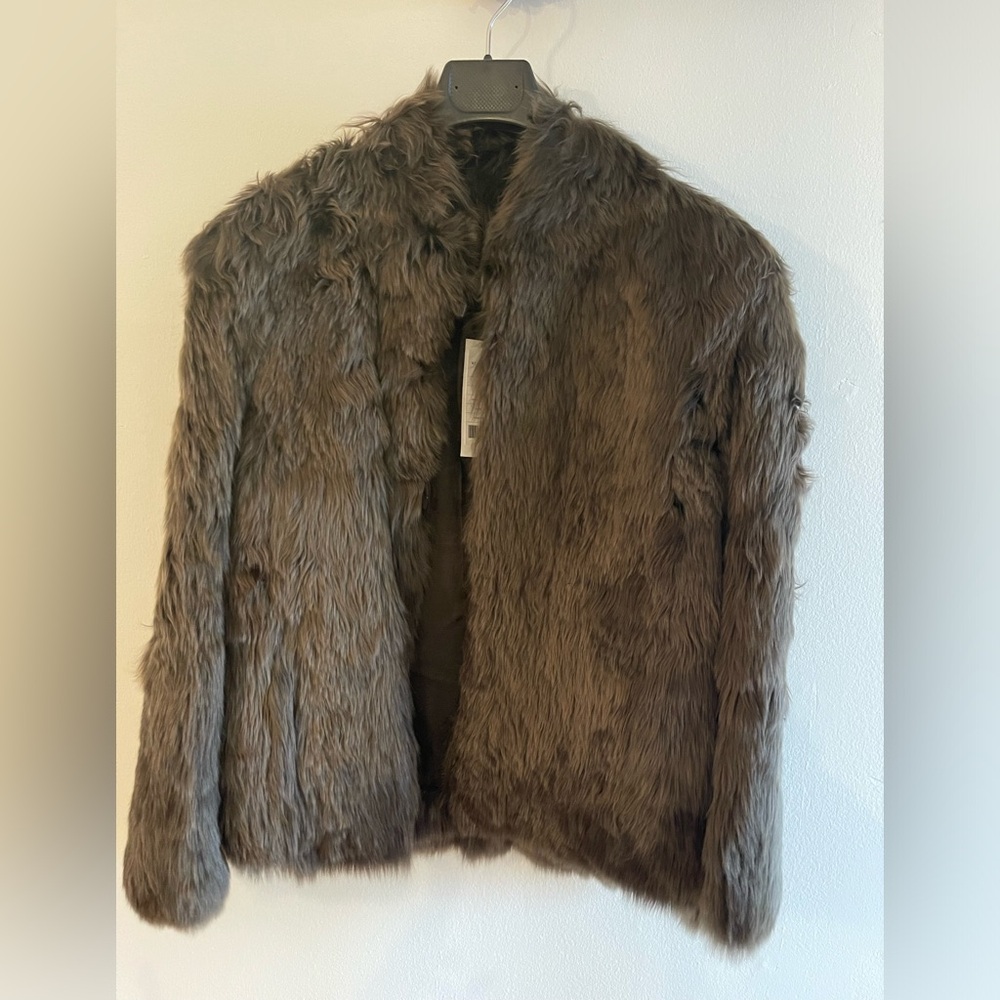 NWT Helmut Lang M fur and Alpaca coat